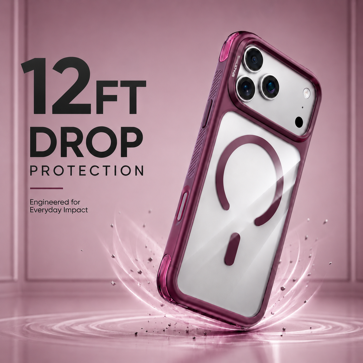 Spacething Fusion Guard MagSafe Case for iPhone 18 Pro Max - Dark Cherry