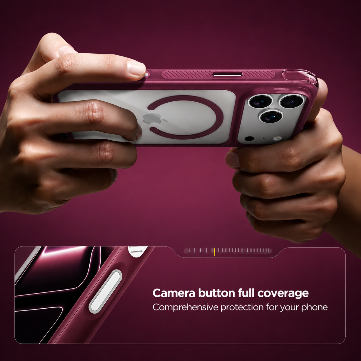 Spacething Fusion Guard MagSafe Case for iPhone 18 Pro Max - Dark Cherry