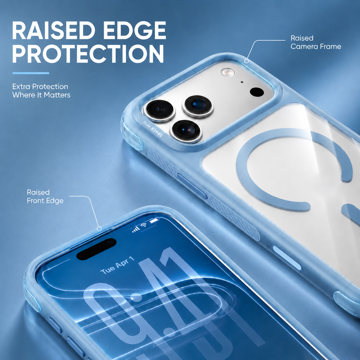 Spacething Fusion Guard MagSafe Case for iPhone 18 Pro - Light Blue