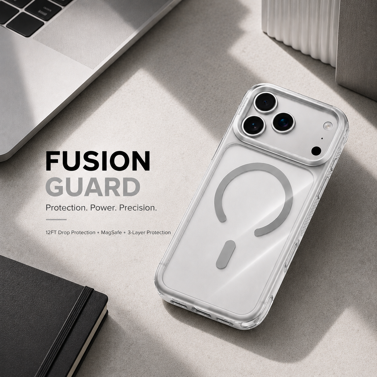 Spacething Fusion Guard MagSafe Case for iPhone 18 Pro - Clear