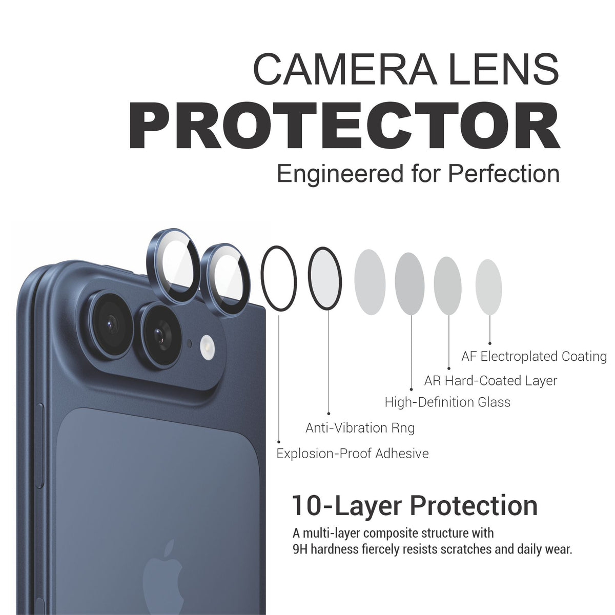 Spacething Titan Camera Lens Protector for iPhone Duo - Blue