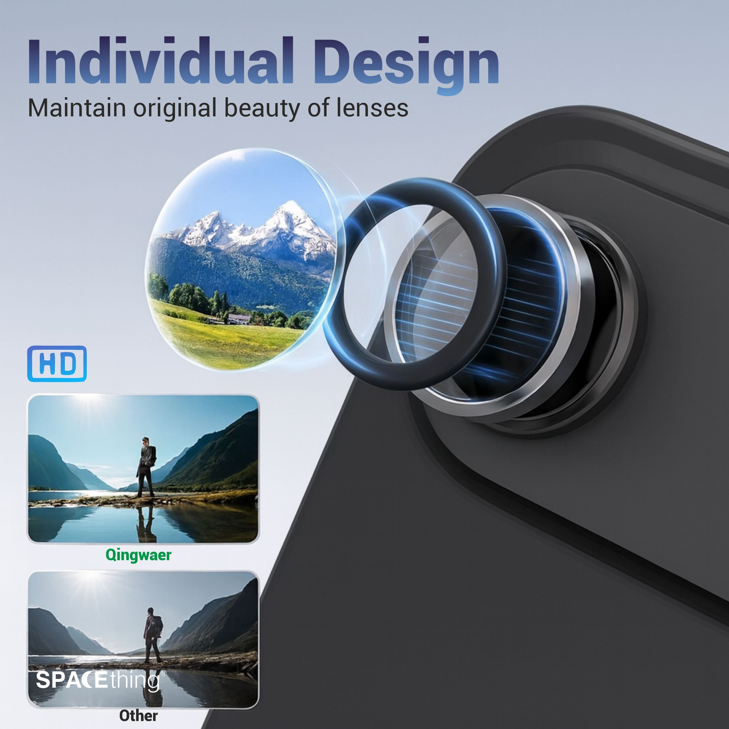 Spacething Supreme AR Camera Lens Protector for iPhone 17 – Black