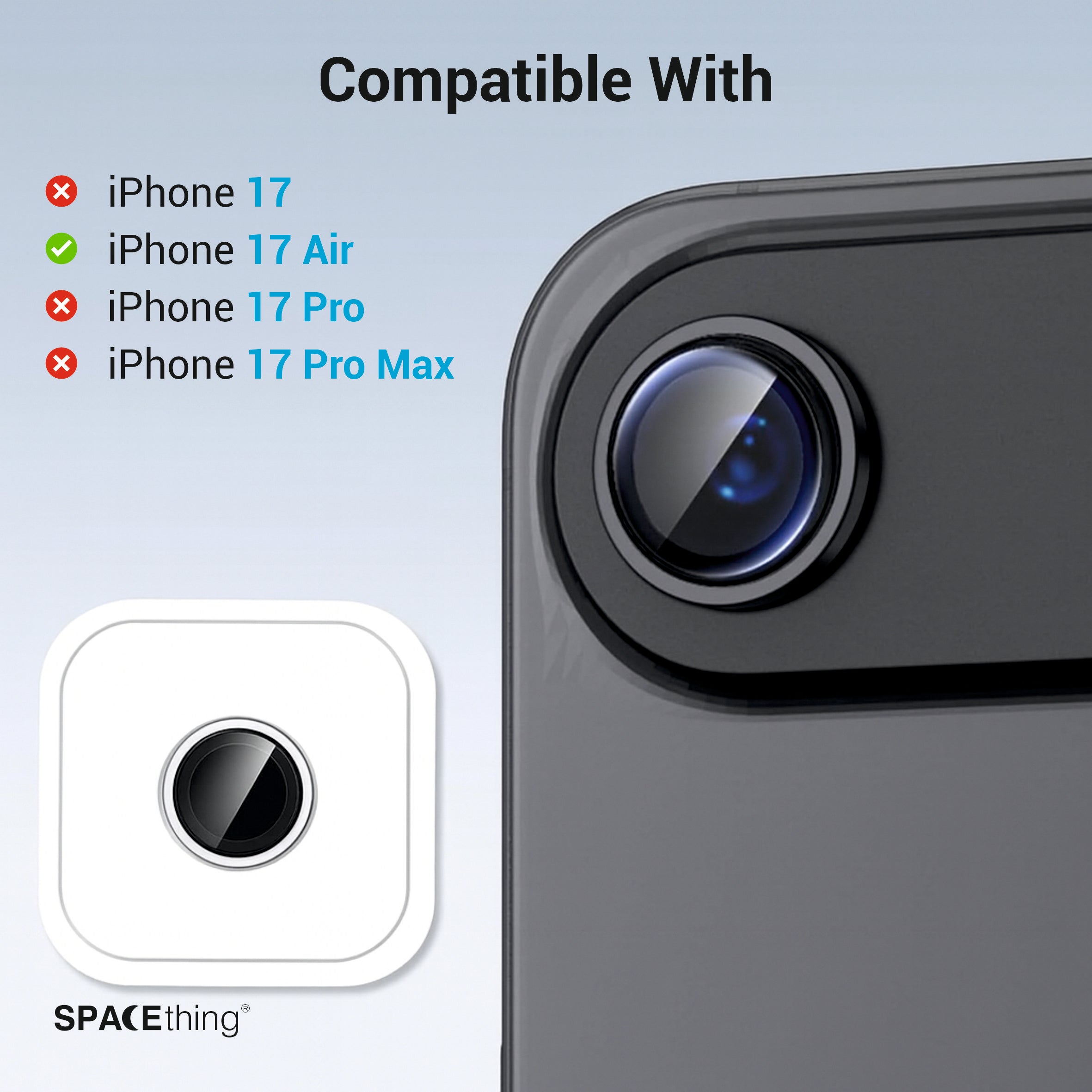 Spacething Supreme AR Camera Lens Protector for iPhone 17 – Black