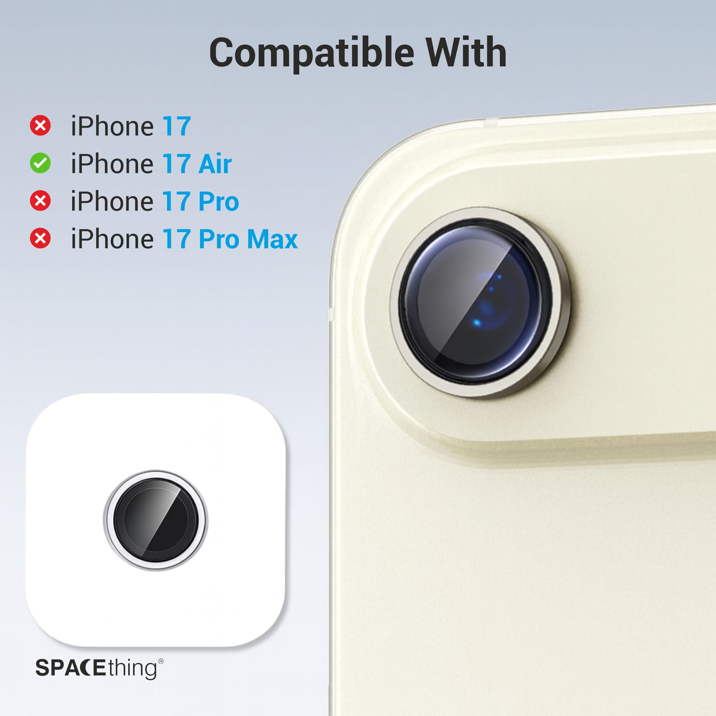 Spacething Supreme AR Camera Lens Protector for iPhone 17 Air - Gold