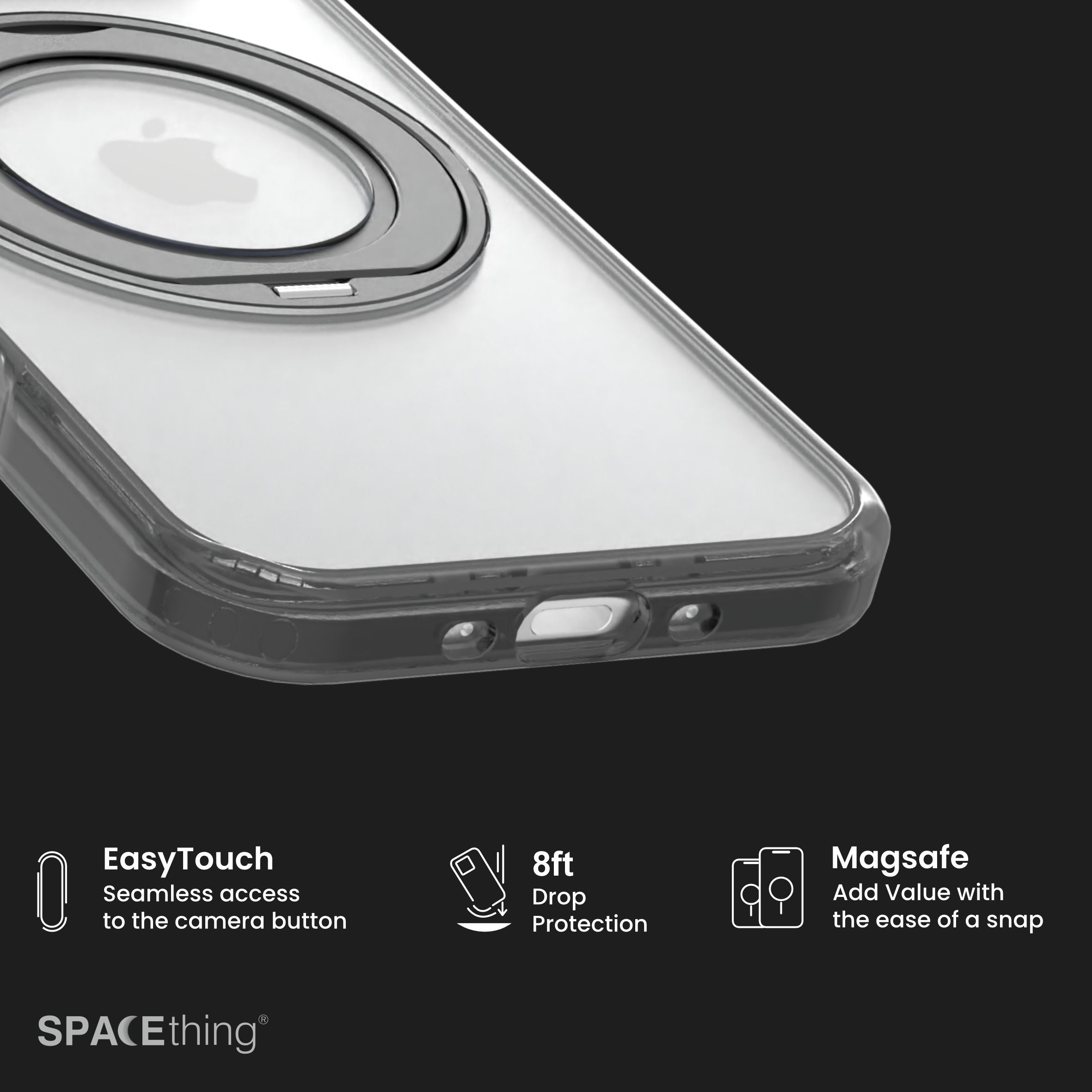 Spacething Marsix 360° Stand Case for iPhone 17 Air - Black