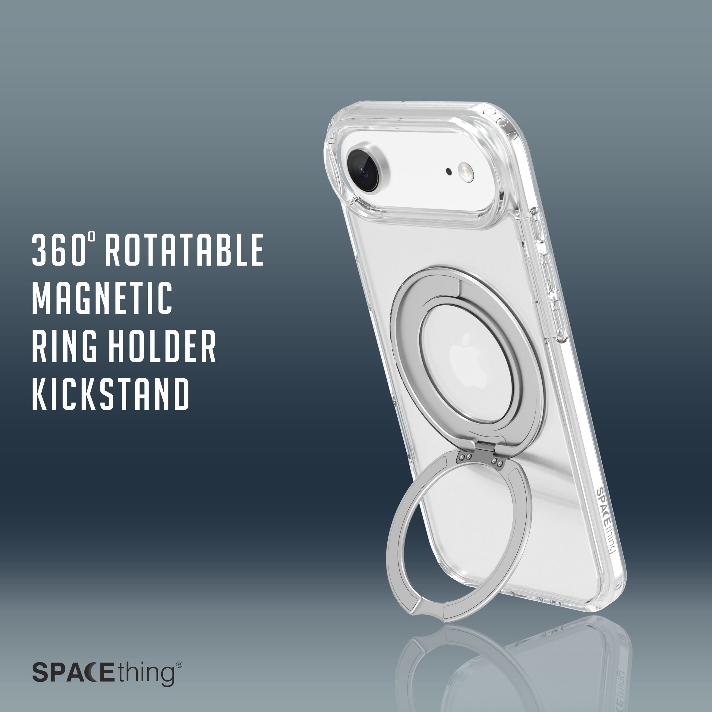 Spacething Marsix 360° Stand Case for iPhone 17 Air - Transparent