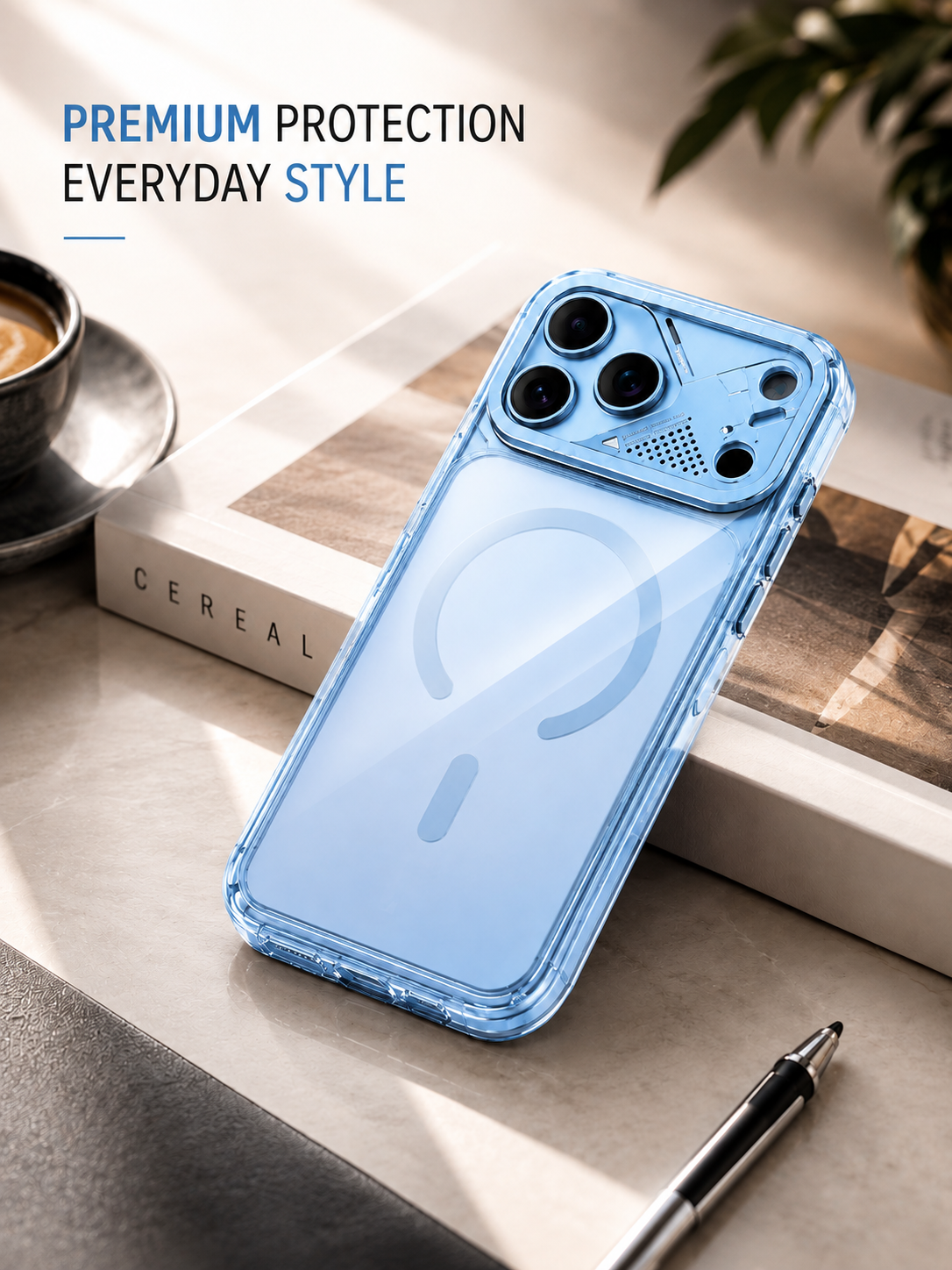 Spacething Defender MagSafe Case for iPhone 18 Pro  - Light Blue