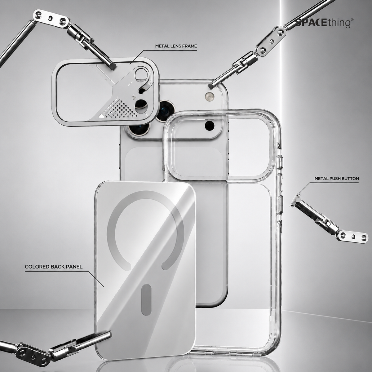 Spacething Defender MagSafe Case for iPhone 18 Pro  - Clear