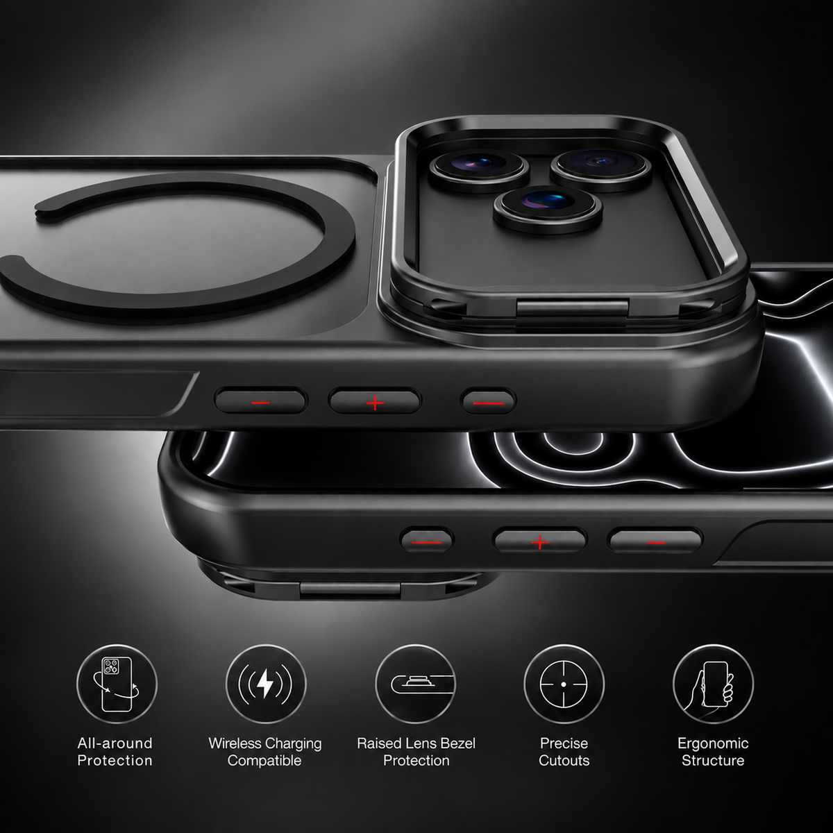 Spacething Helix MagSafe Case for iPhone 18 Pro Max - Black