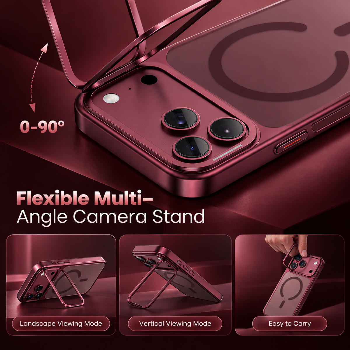 Spacething Helix MagSafe Case for iPhone 18 Pro Max - Dark Cherry