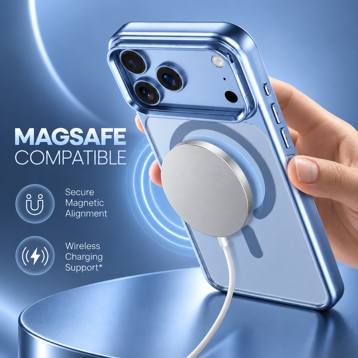 Spacething Helix MagSafe Case for iPhone 18 Pro - Light Blue