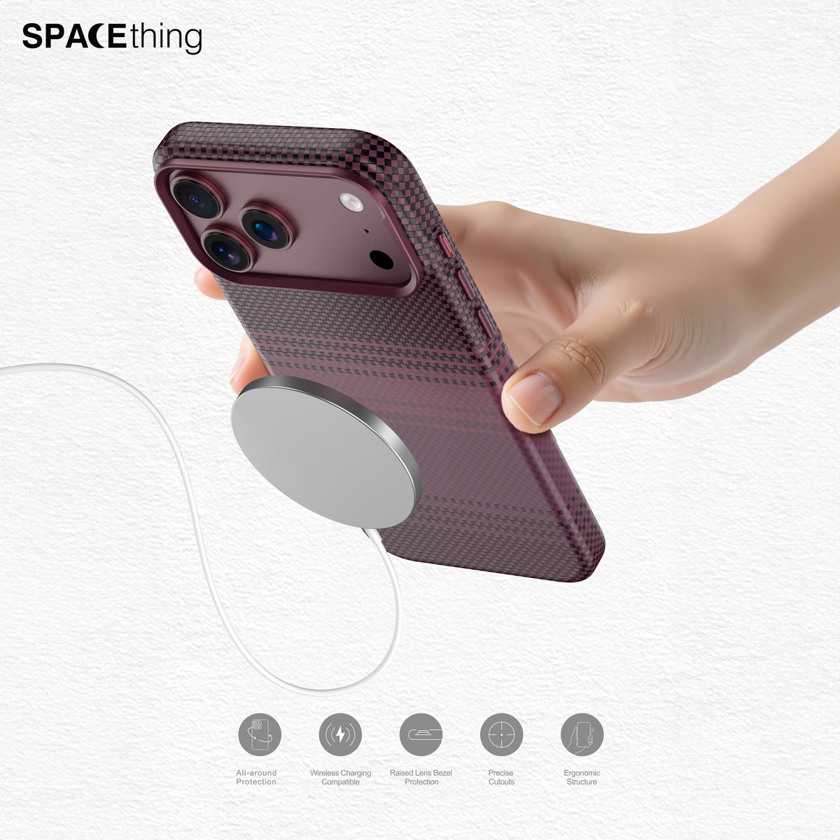 Spacething Kevlar Case for iPhone 18 Pro Max - Wine