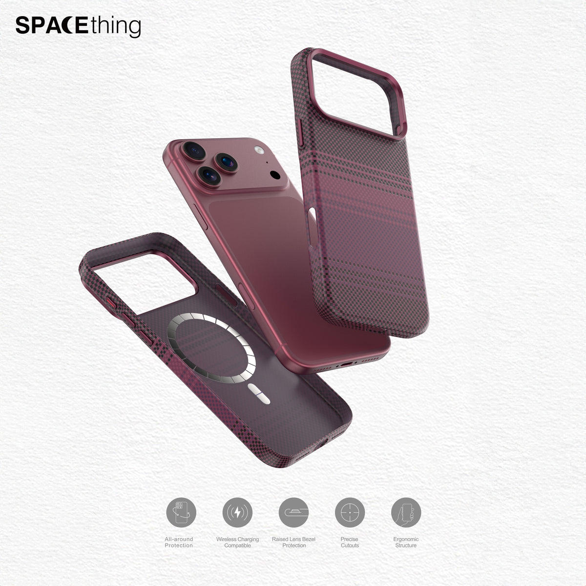 Spacething Kevlar Case for iPhone 18 Pro Max - Wine