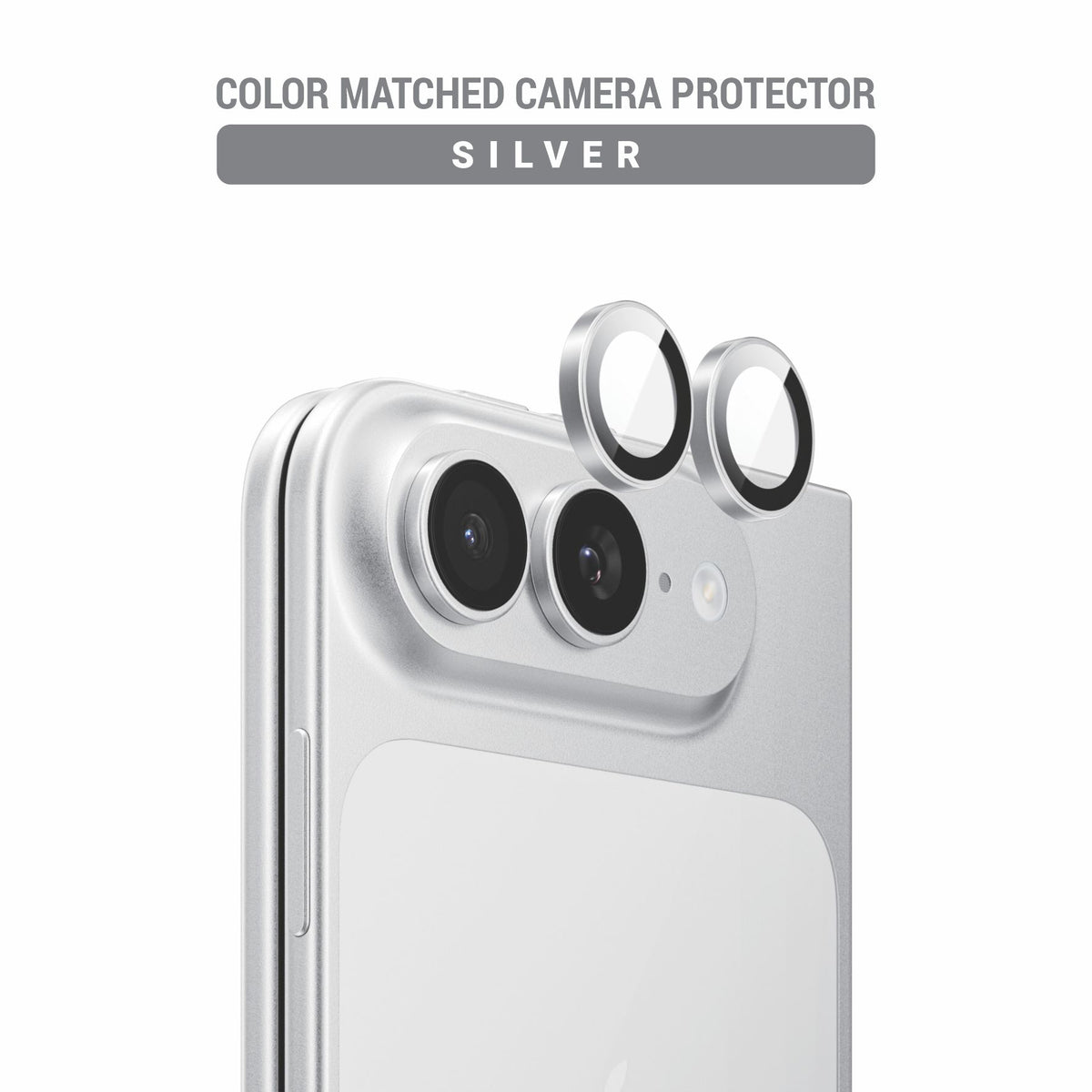 Spacething TITAN Camera Lens Protector for iPhone Duo - Silver