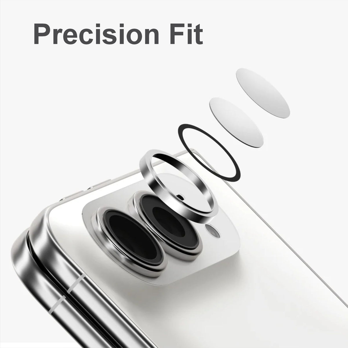 Spacething TITAN Camera Lens Protector for iPhone Duo - Silver