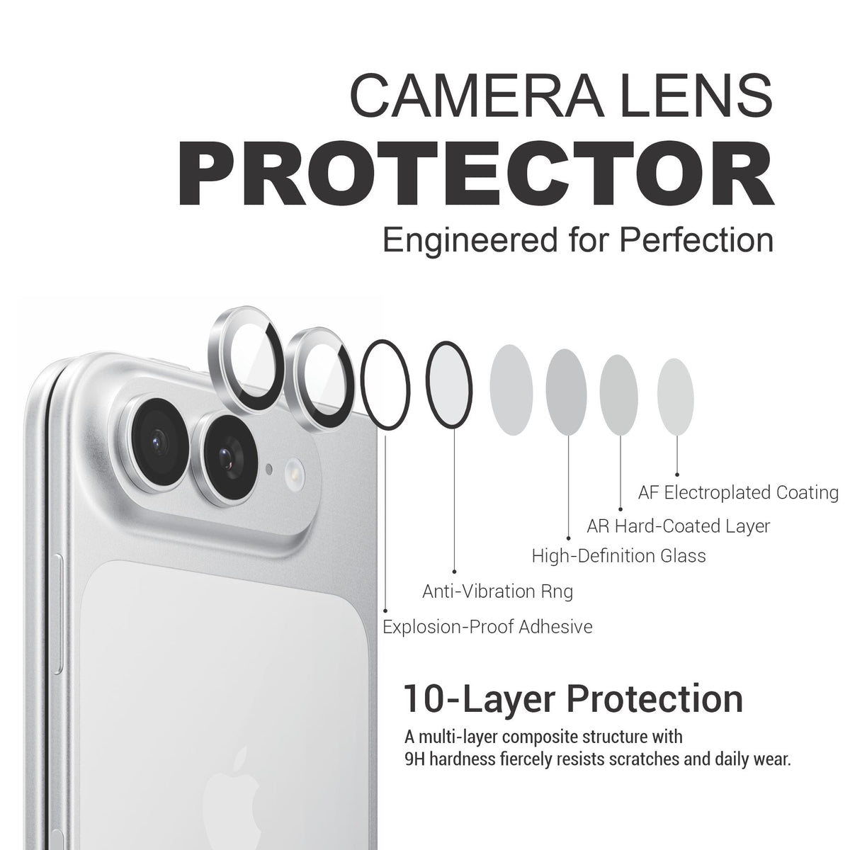 Spacething TITAN Camera Lens Protector for iPhone Duo - Silver