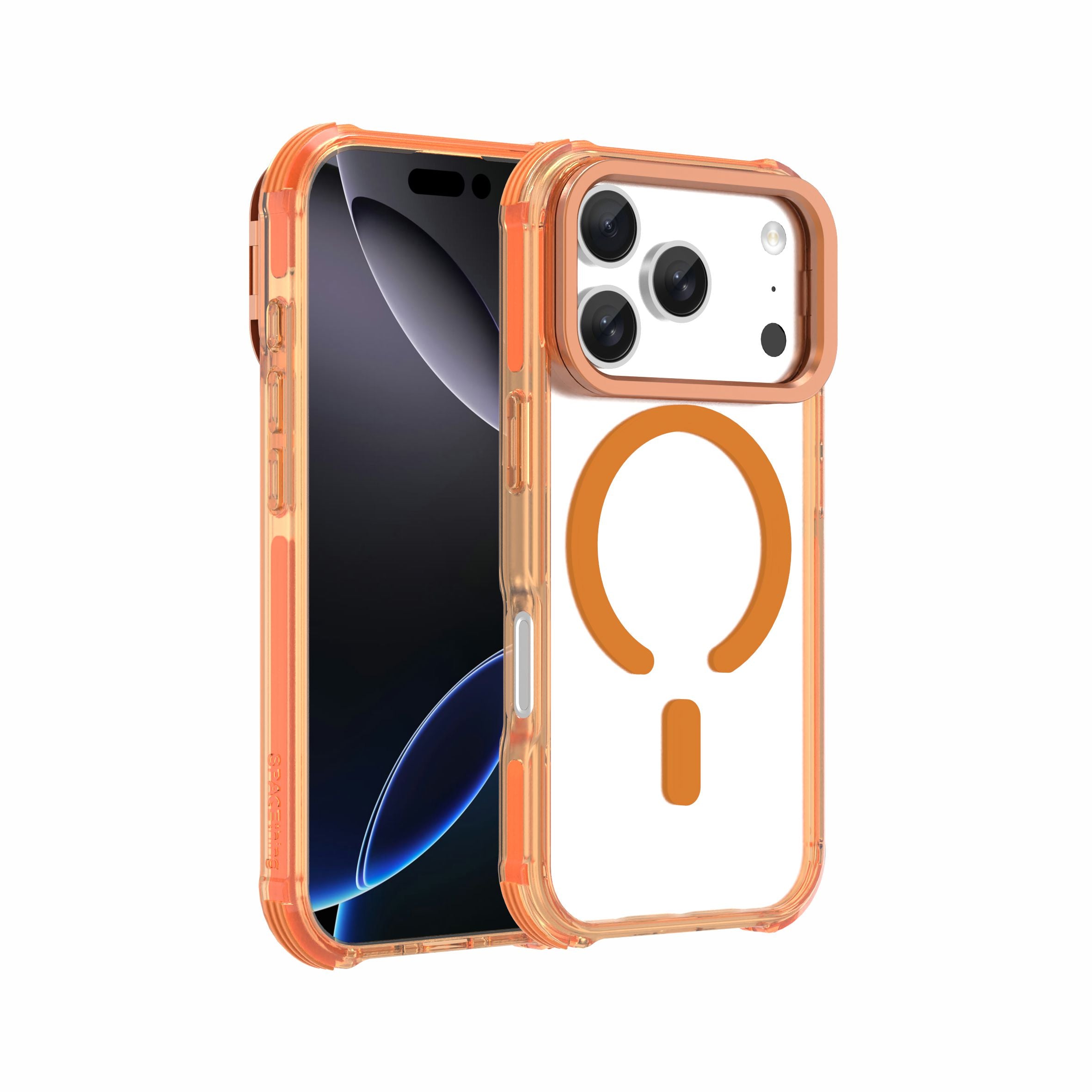 Spacething iPhone 17 Pro Helix Stand Case – Silver