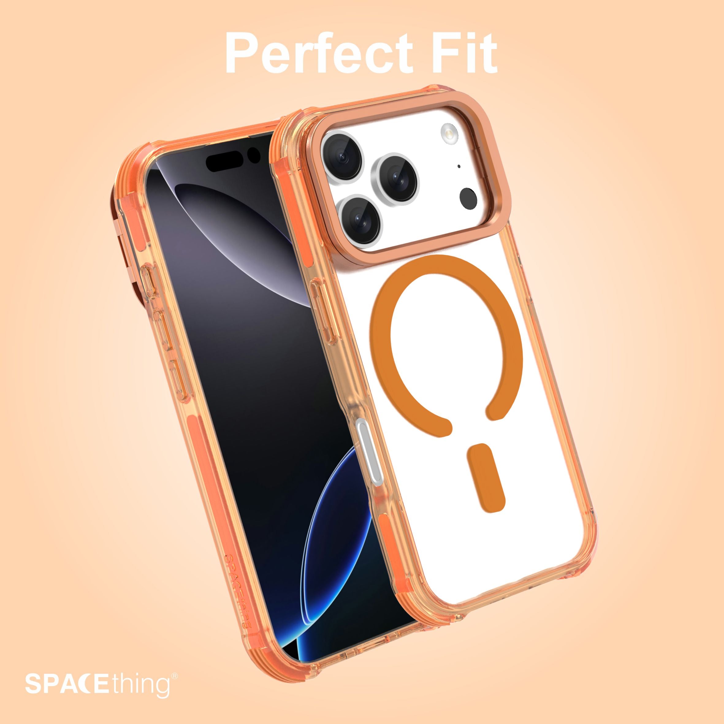 Spacething iPhone 17 Pro Helix Stand Case – Silver