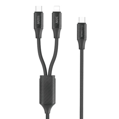 SPACETHING FLOW 2 IN 1 CABLE C TO C & C TO L 1.5 MTR COLOUR- BLACK